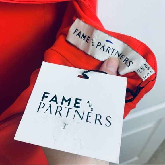 NWT Fame and Partners Axis Dress Criss Cross Open Back Cutout Maxi Gown 2 XS Red - Picture 9 of 12